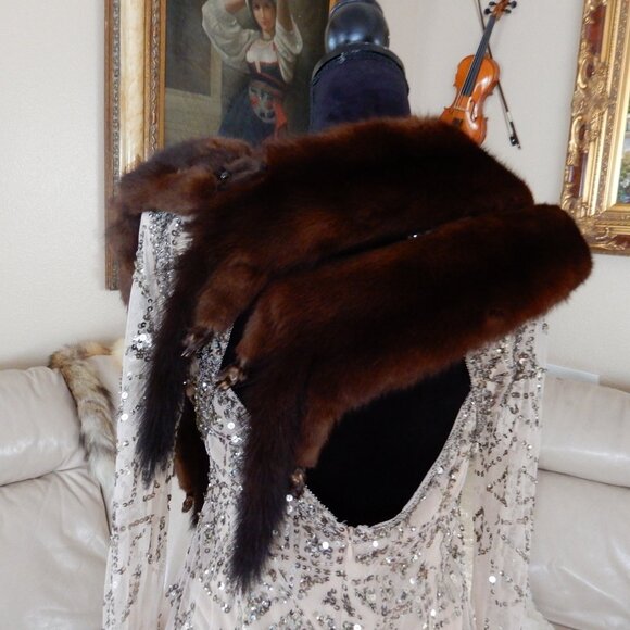 Vtg.1940's /1950's Genuine Mink Shawl - Picture 5 of 8